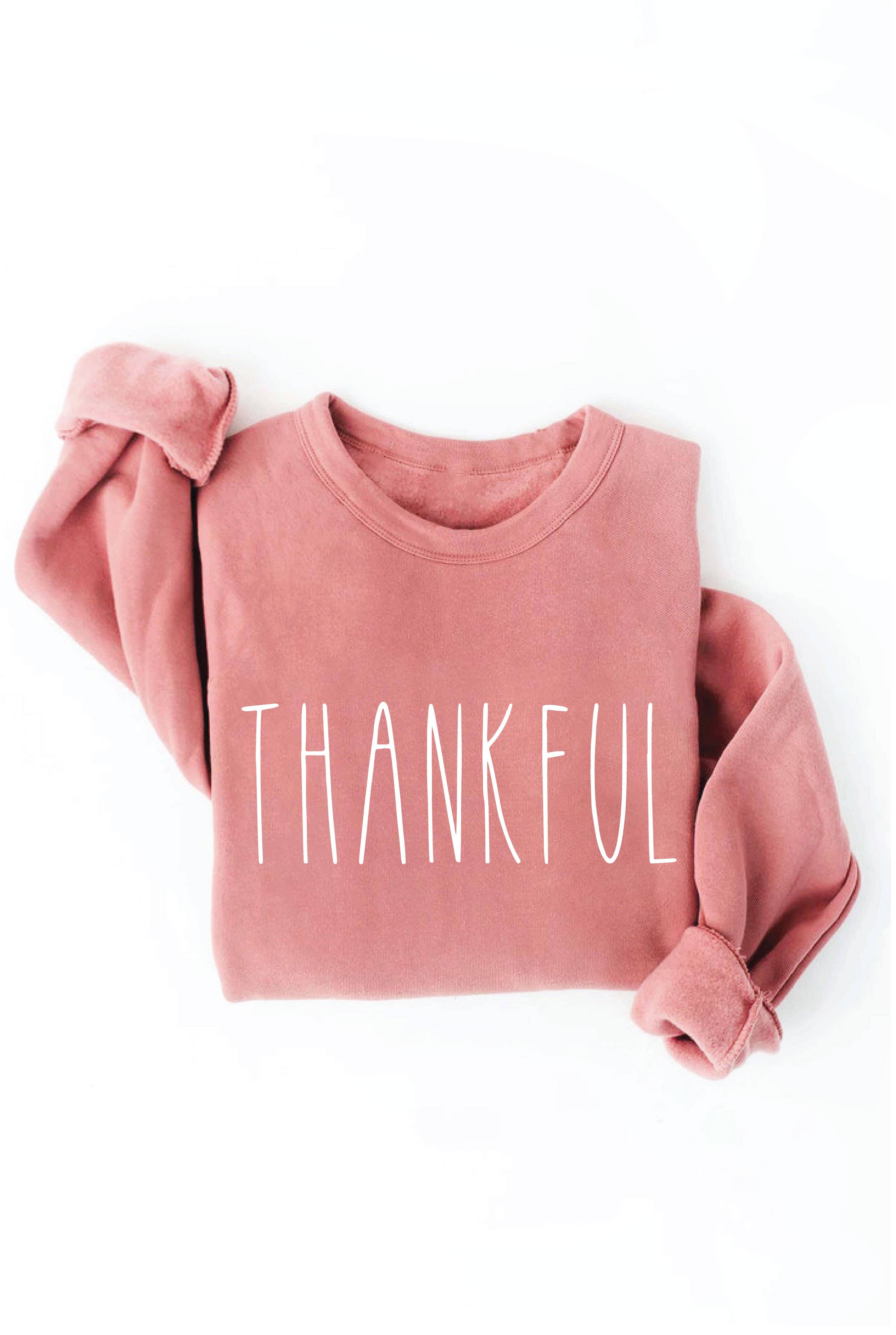 THANKFUL Graphic Sweatshirt: AUTUMN LEAF / M
