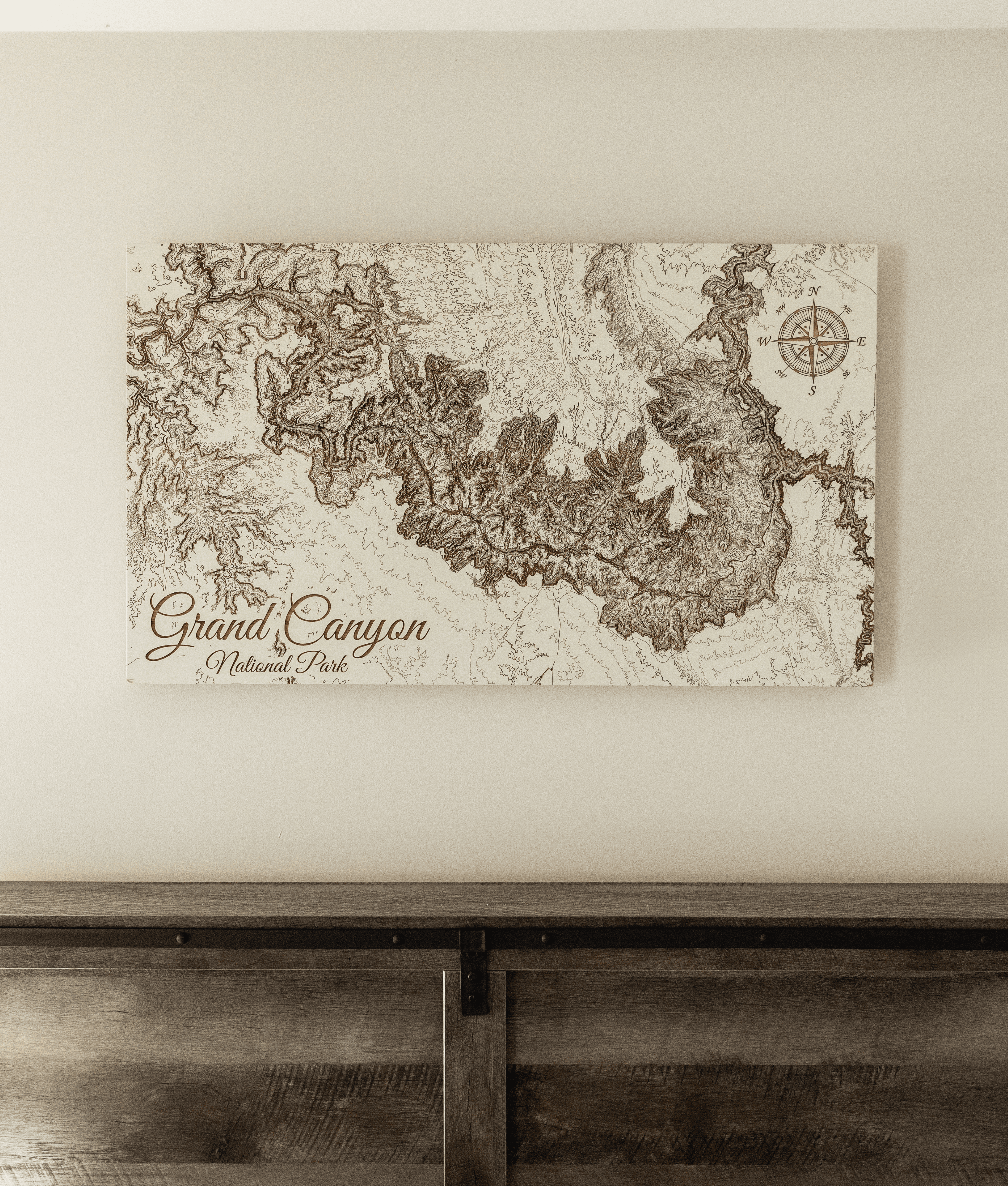 Custom: Existing Engraved Wood Map: Sandstorm / Schmedium (15" x 25.25")