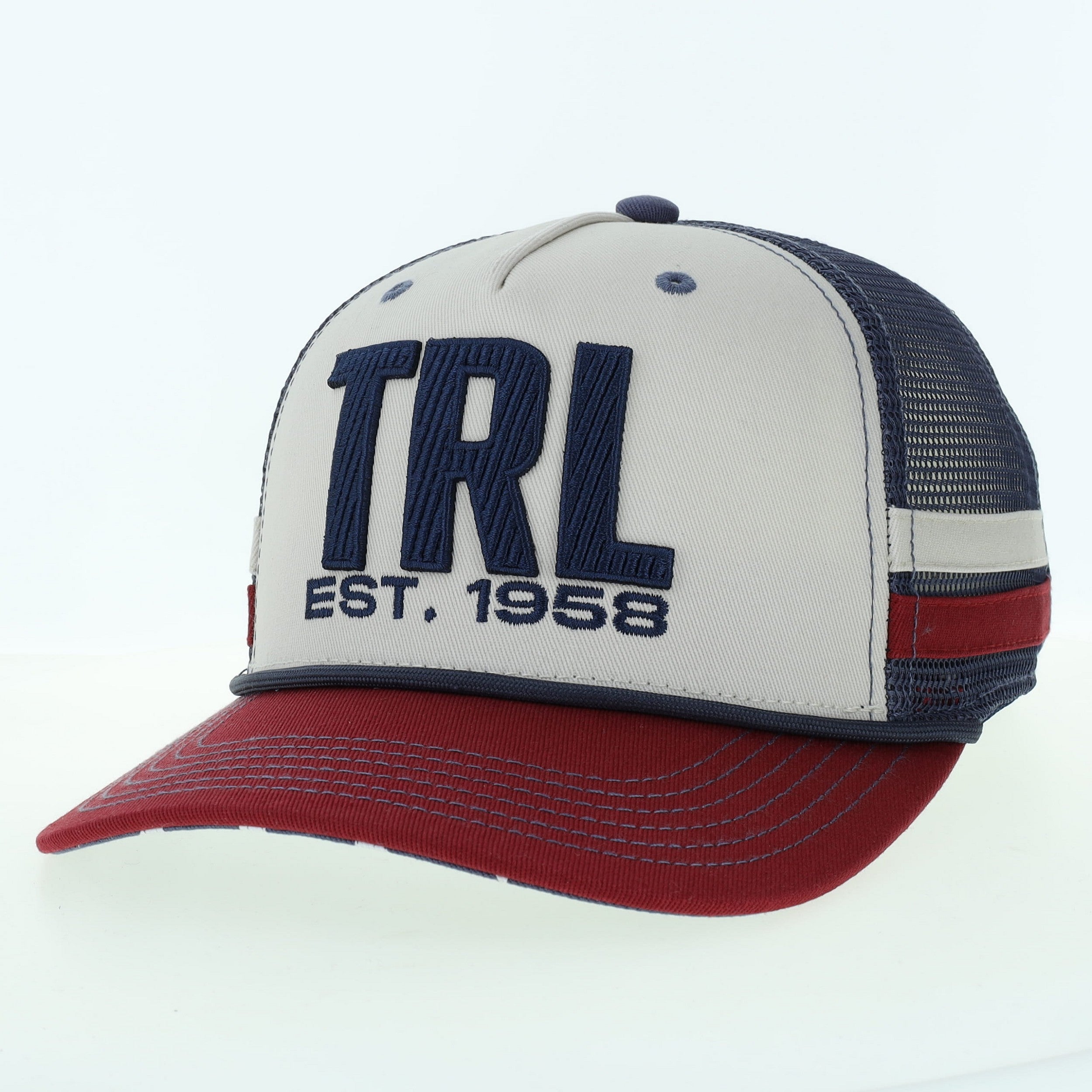 Cord Effect Hat - Stone/Cardinal/Blue