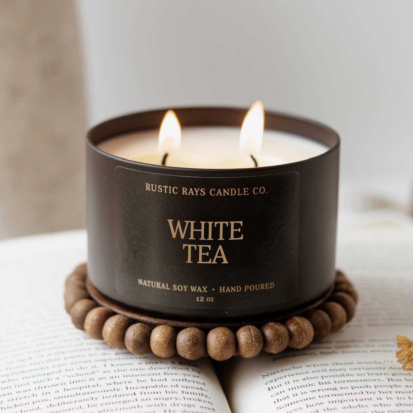 White Tea 12 oz Soy Candle - Home Decor & Gifts - Summer