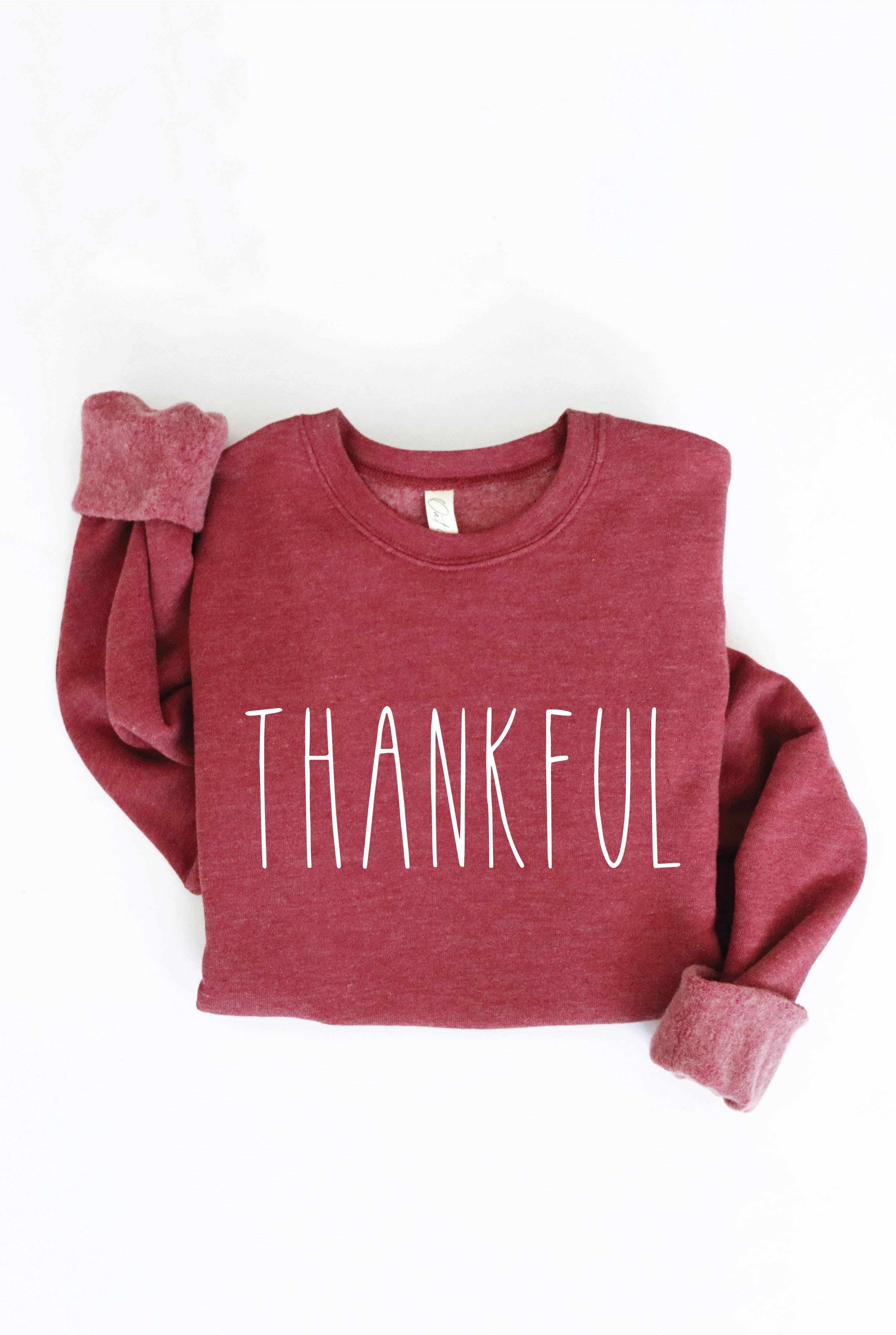 THANKFUL Graphic Sweatshirt: AUTUMN LEAF / M