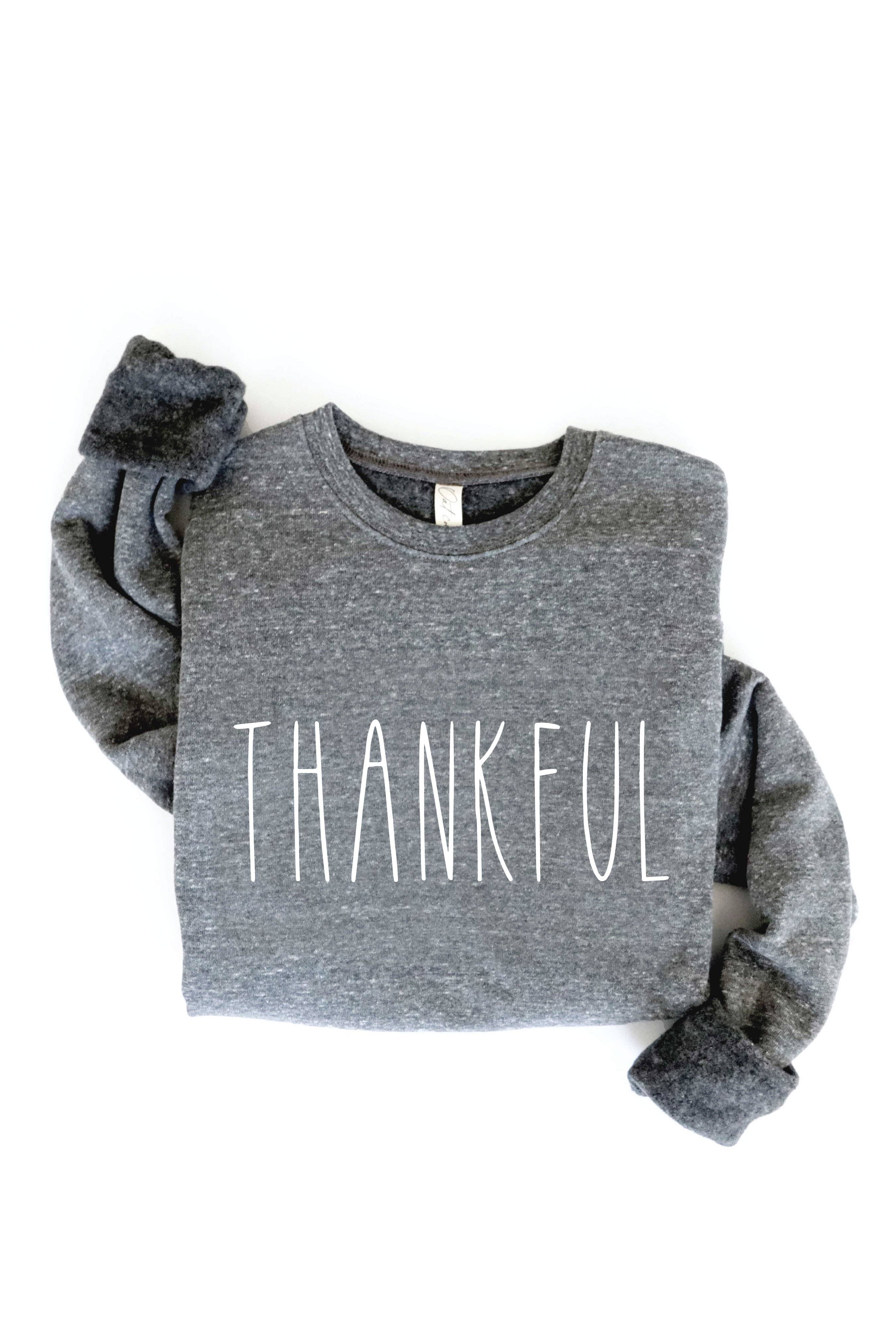 THANKFUL Graphic Sweatshirt: AUTUMN LEAF / M