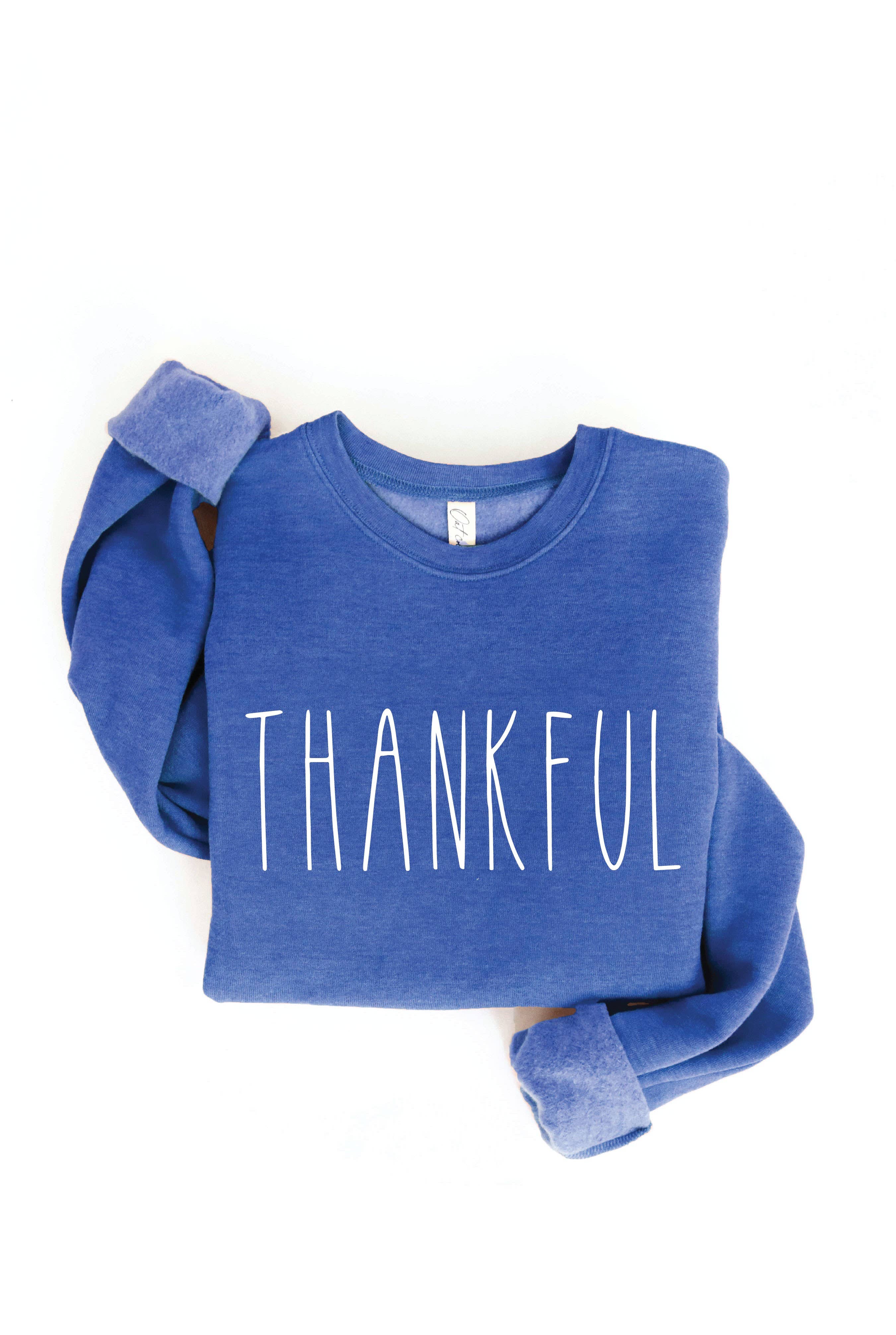 THANKFUL Graphic Sweatshirt: AUTUMN LEAF / M