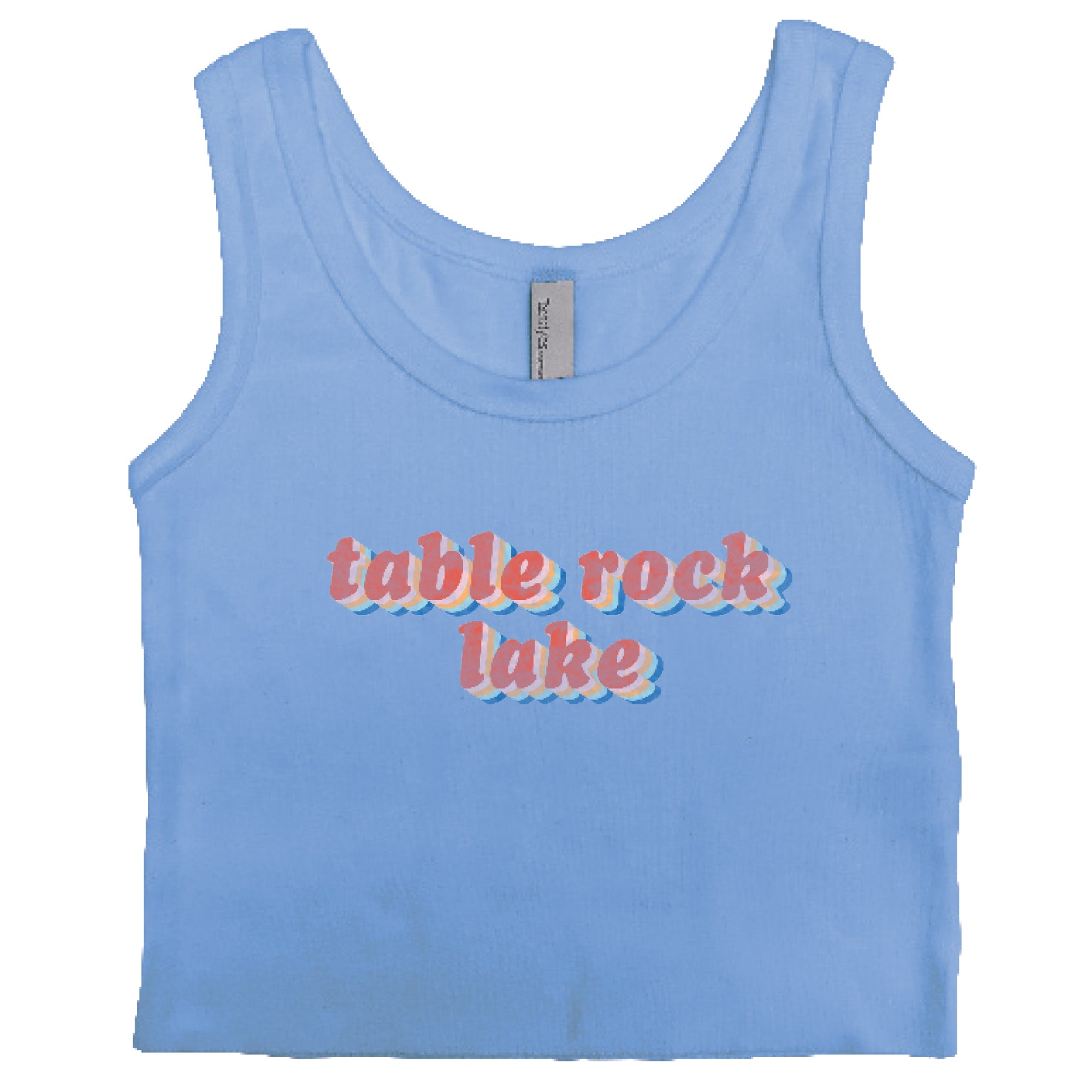 Cropped Ribbed Tank - Sky