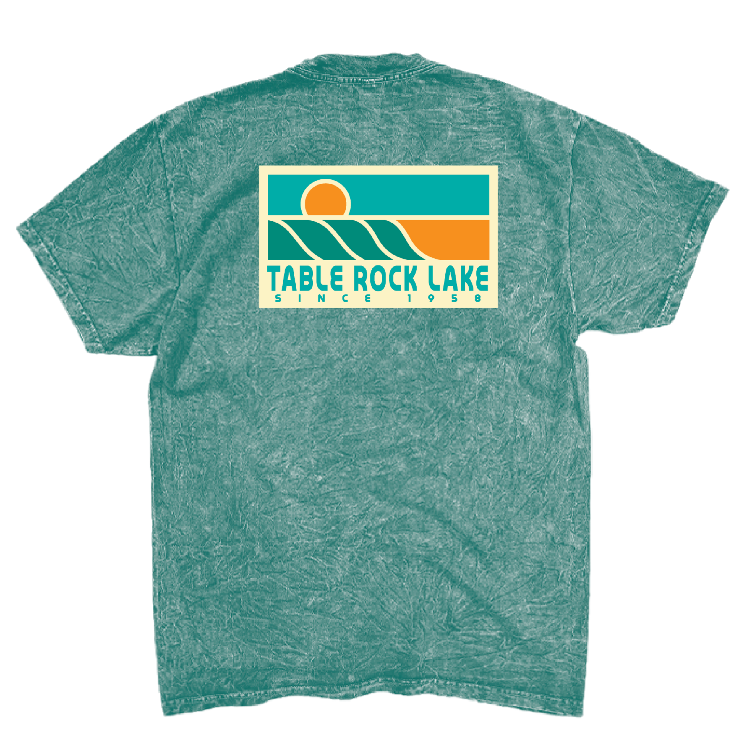 Golden Break Waves Tee - Aqua