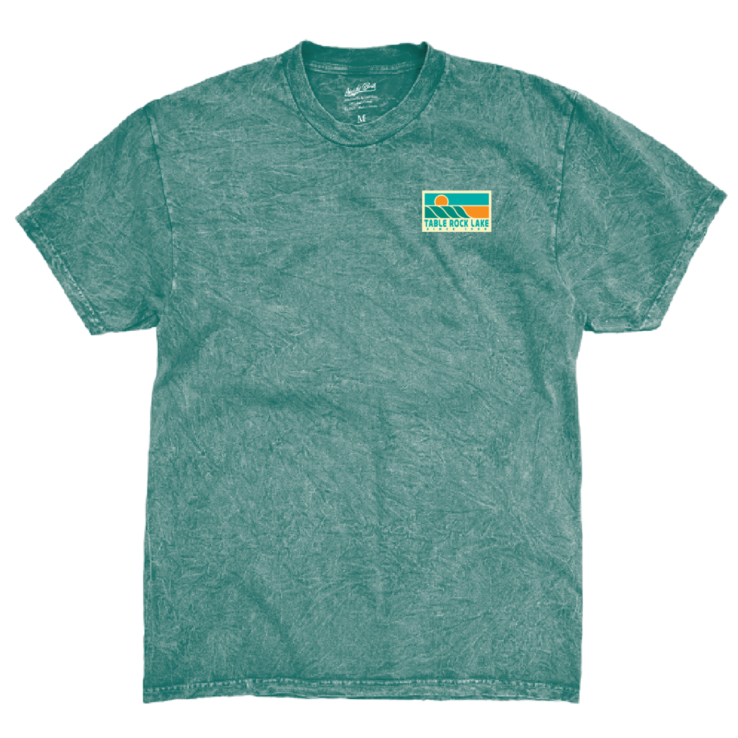 Golden Break Waves Tee - Aqua