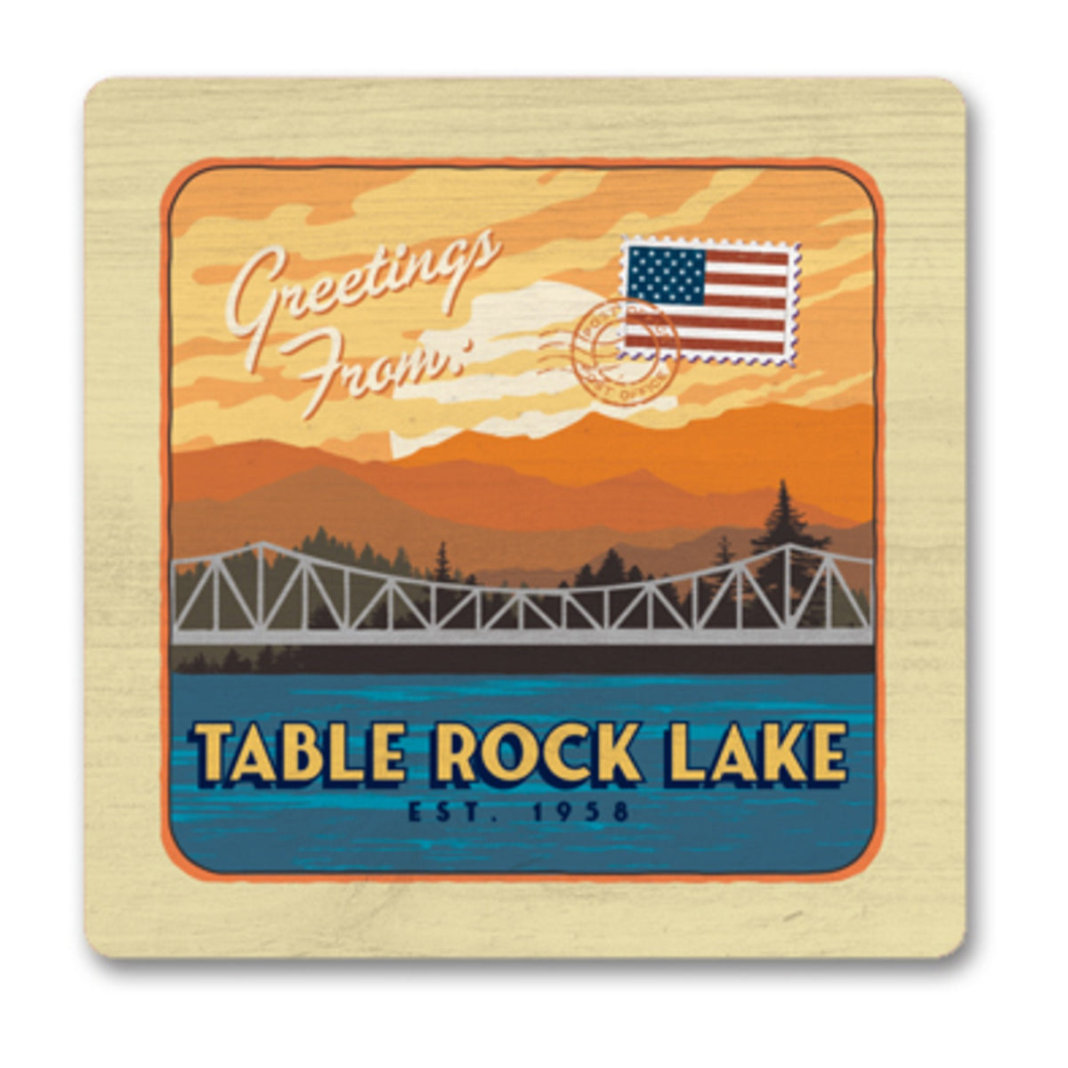 SK Bridge Wood Magnet