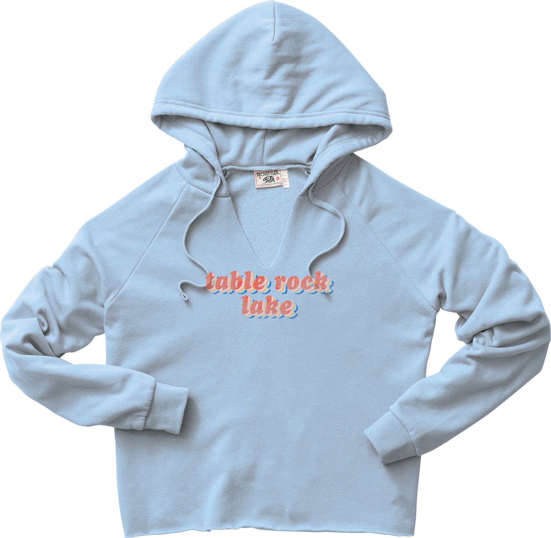 Split Neck Hoodie - Crystal