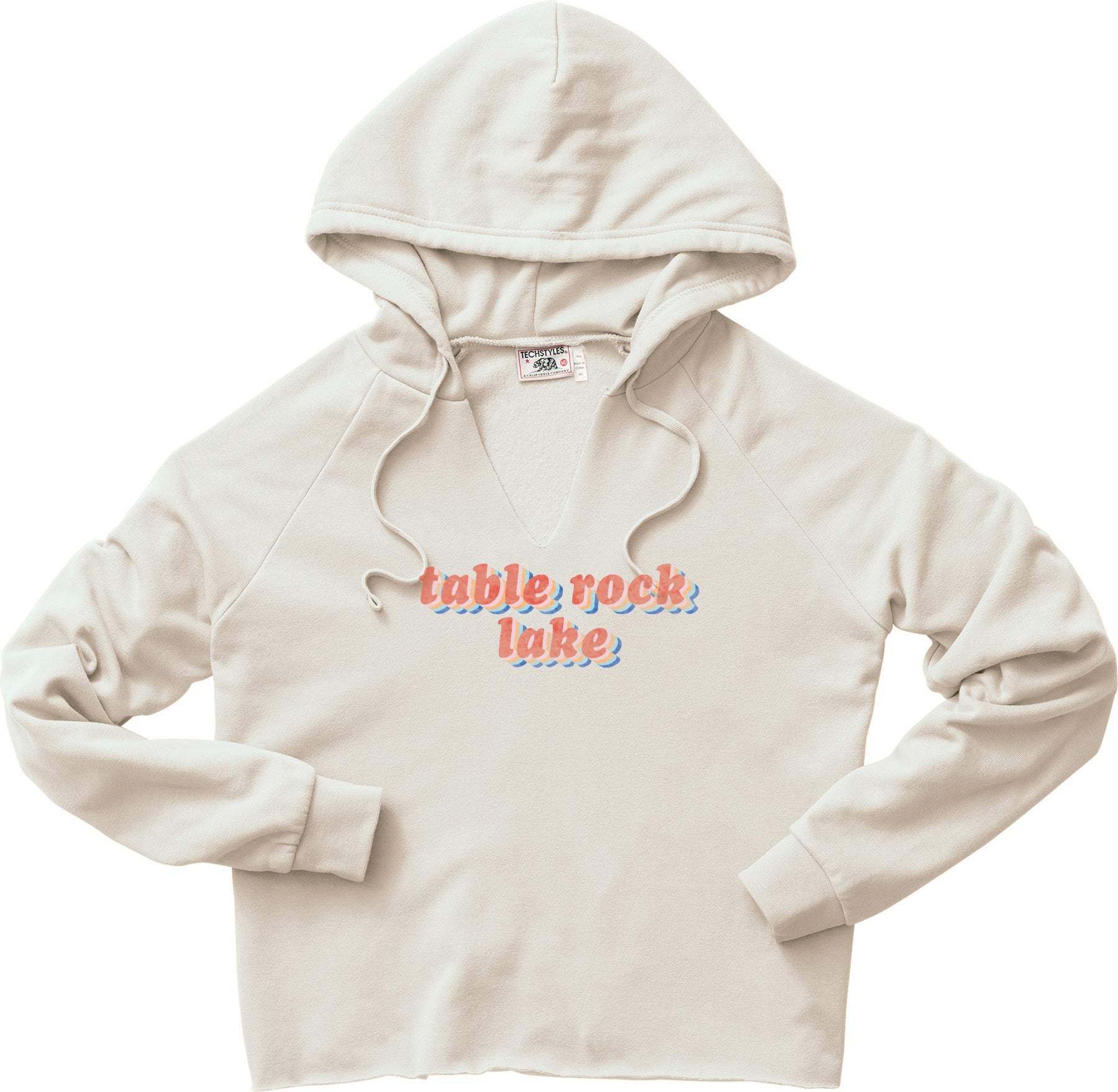 Split Neck Hoodie - Oatmeal