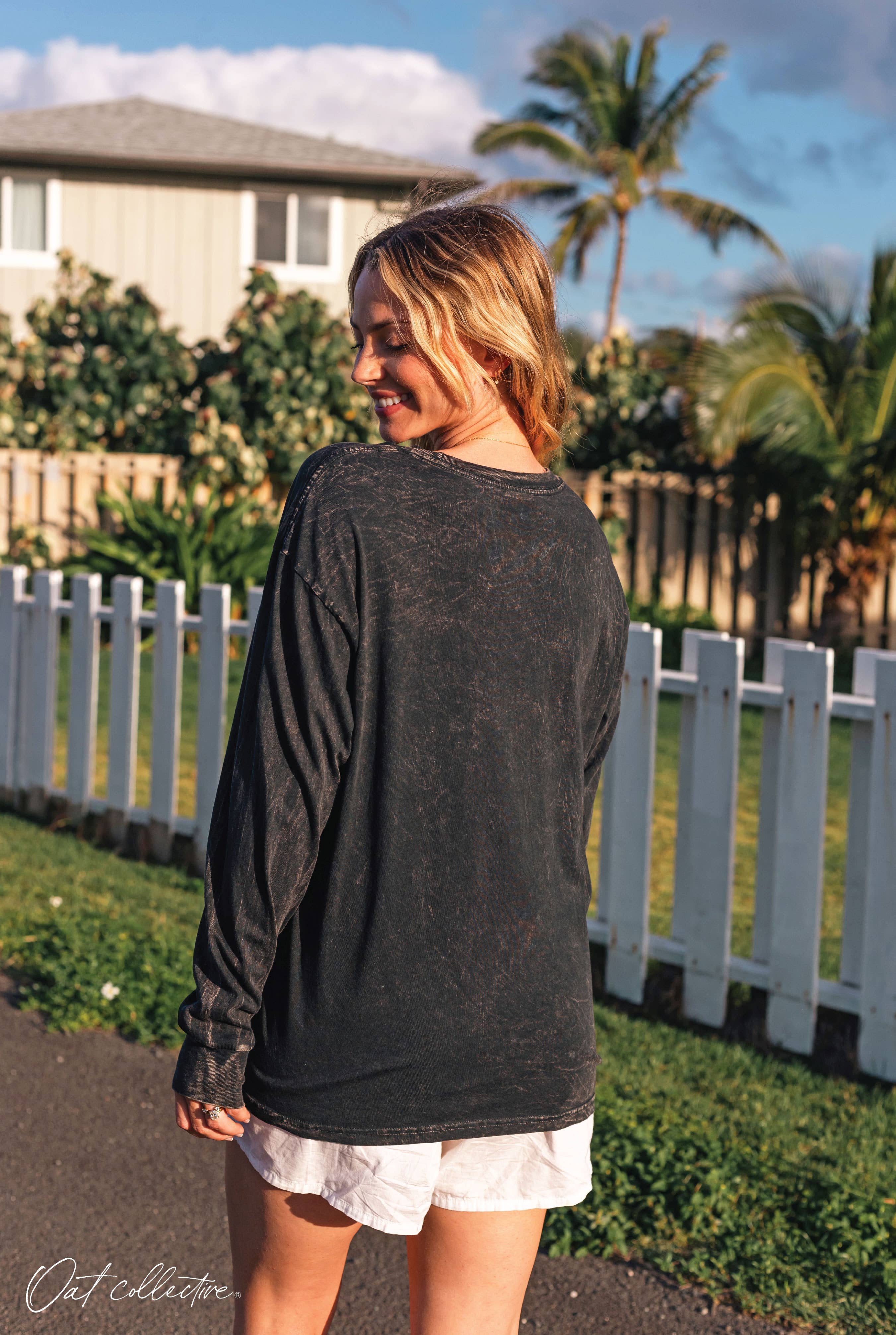 COFFEE WEATHER Mineral Washed Long Sleeve Graphic : TOAST / S