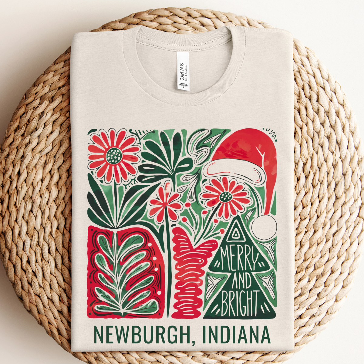 Custom Boho Christmas Graphic Tee/Crewneck: Sand Crewneck / L