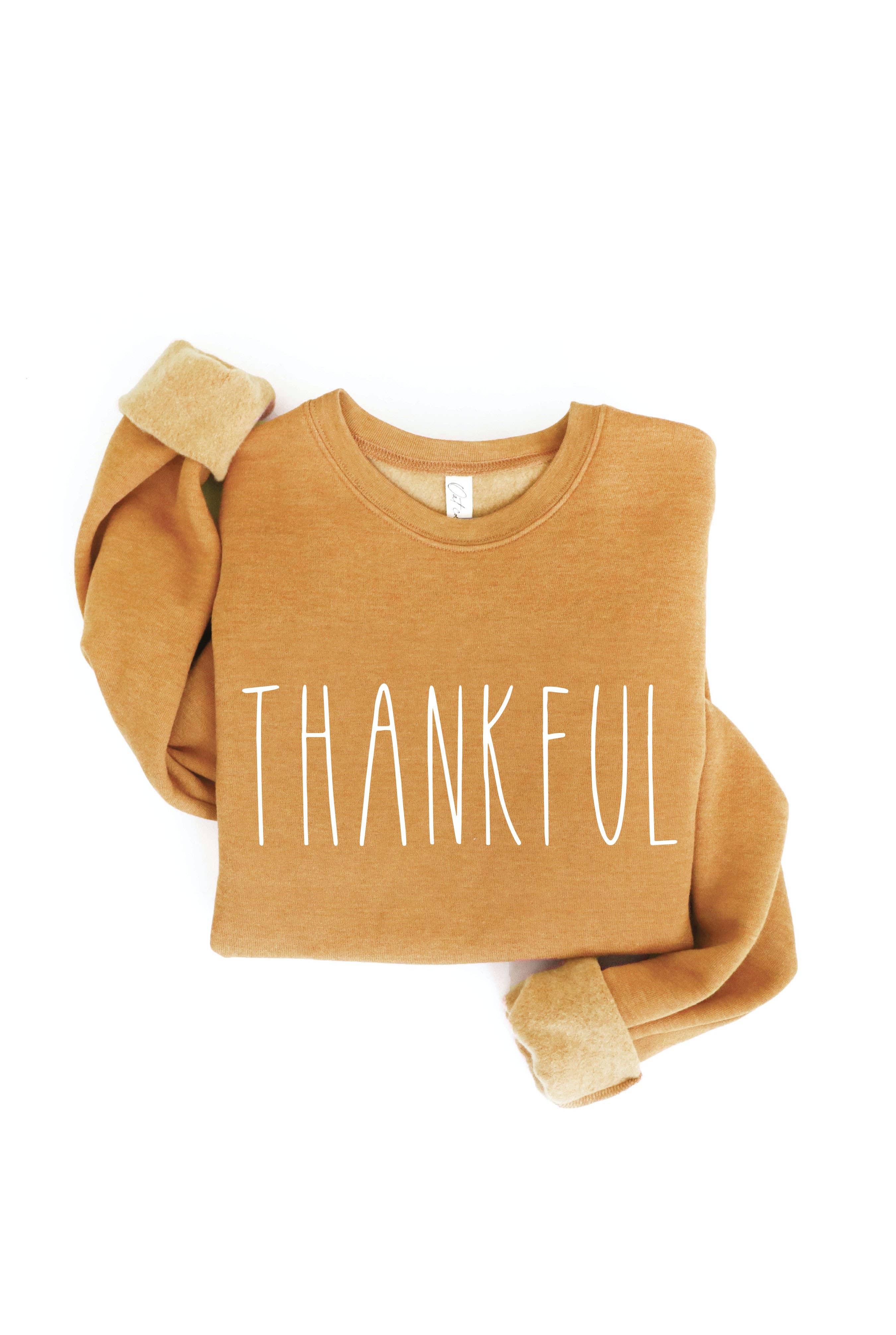THANKFUL Graphic Sweatshirt: AUTUMN LEAF / S