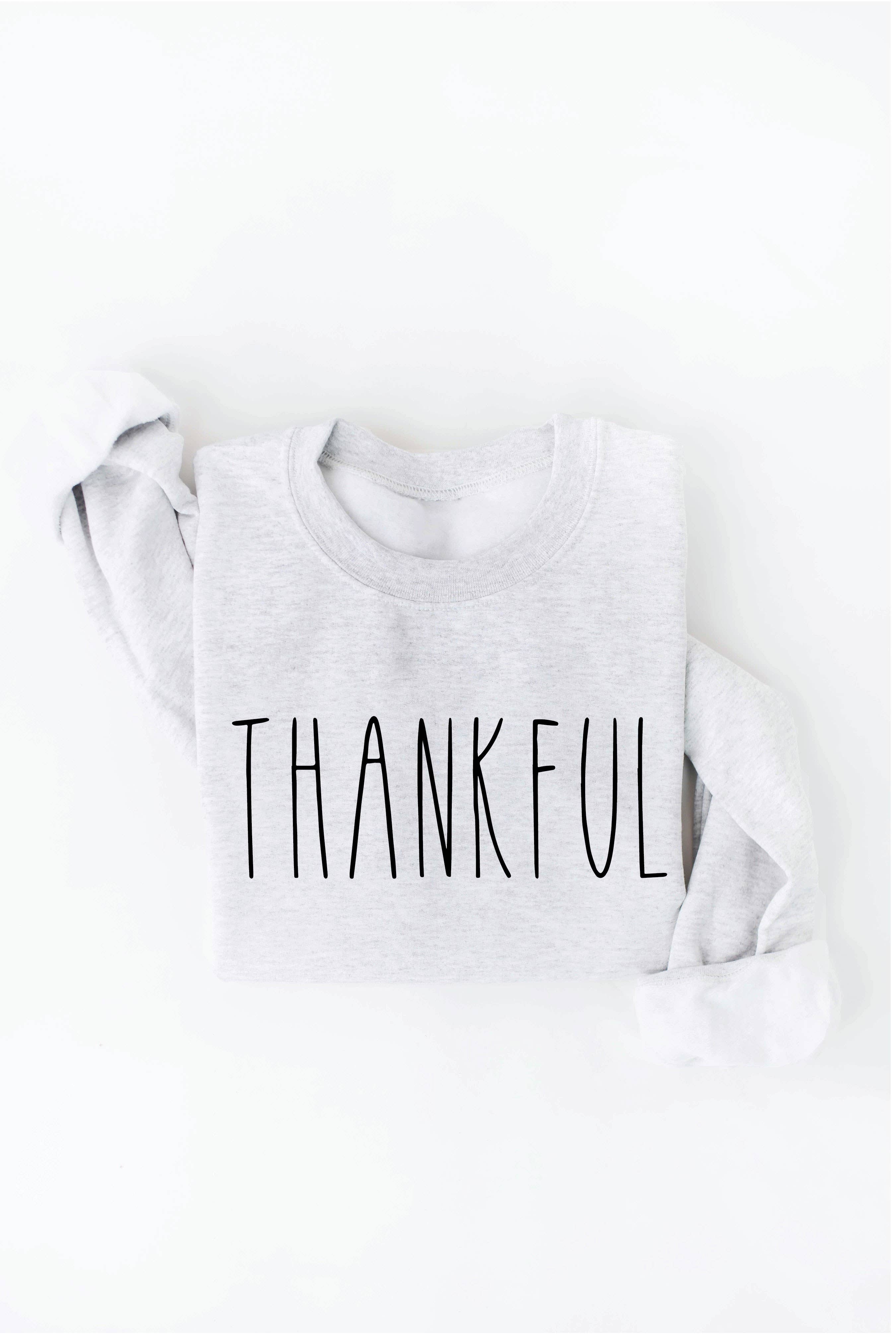 THANKFUL Graphic Sweatshirt: AUTUMN LEAF / M