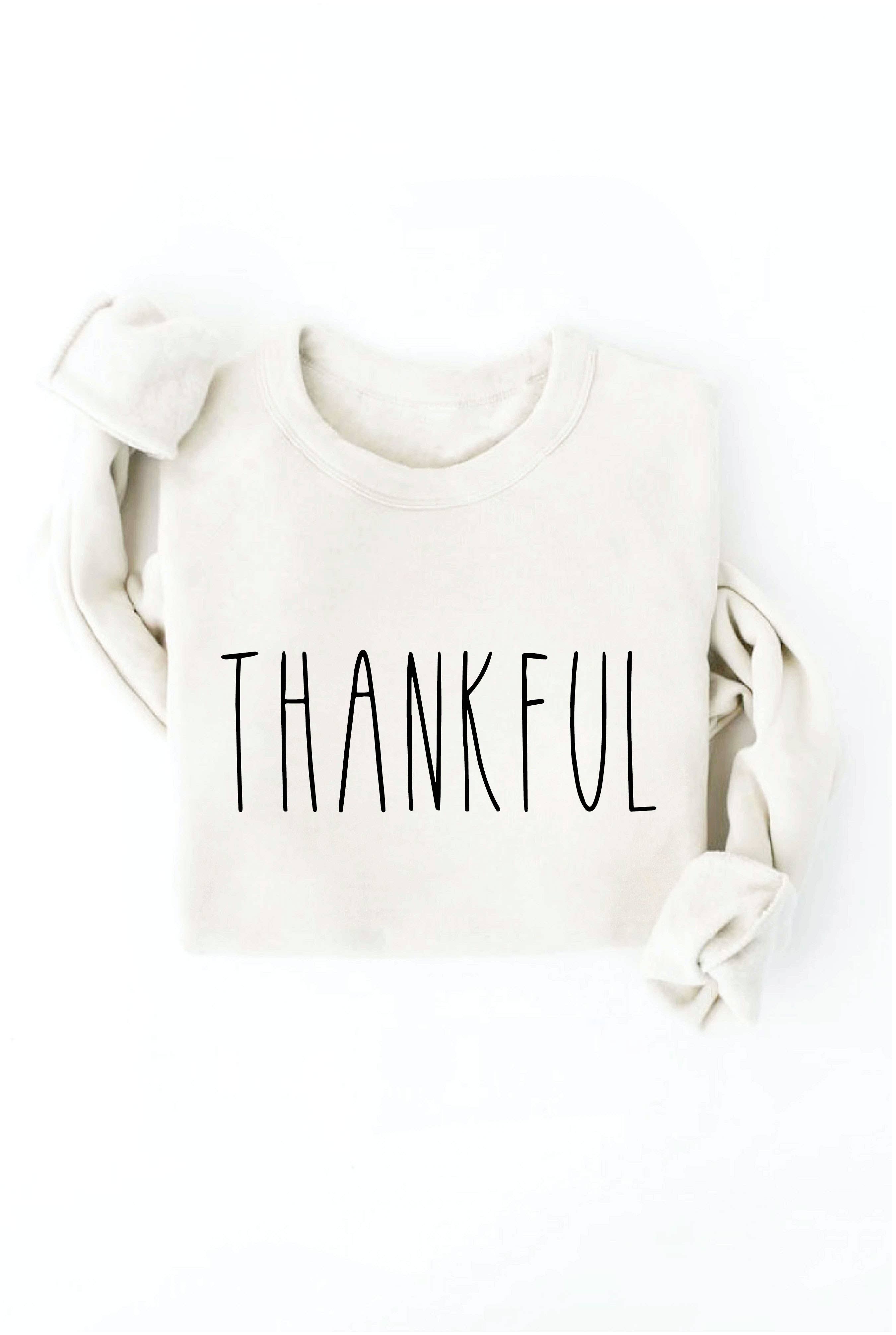 THANKFUL Graphic Sweatshirt: AUTUMN LEAF / S