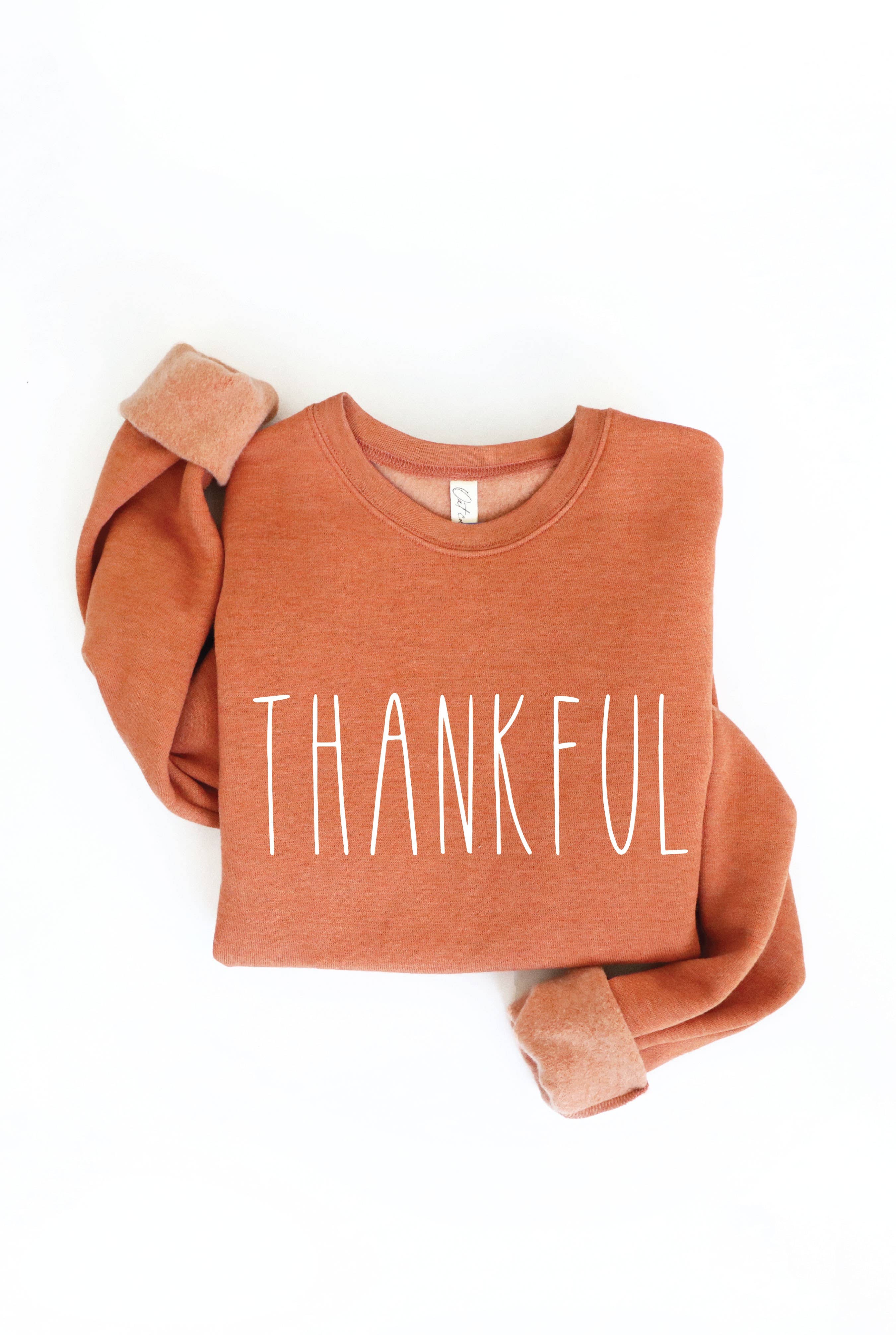 THANKFUL Graphic Sweatshirt: AUTUMN LEAF / S