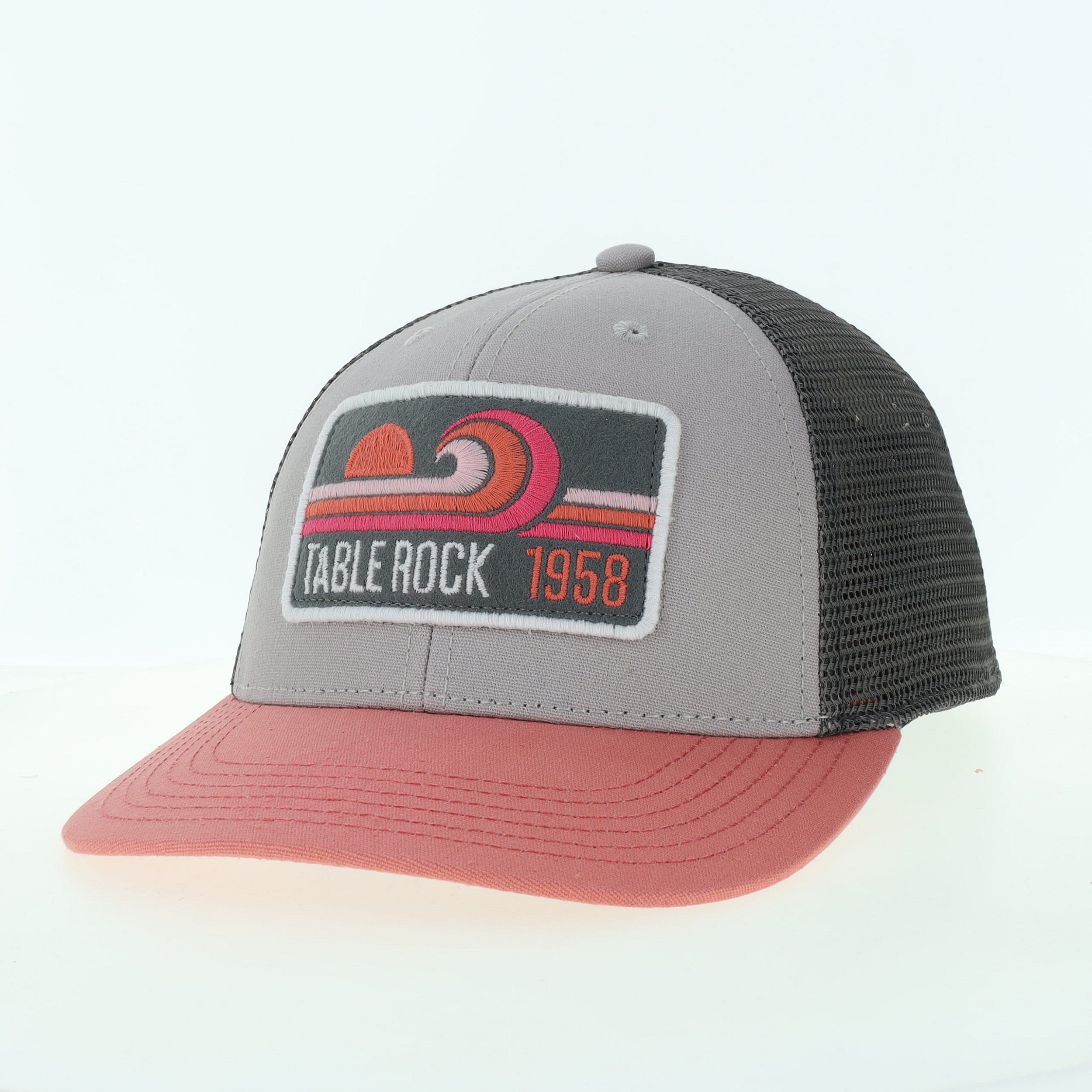 Box View Youth Hat - Grey/Salmon