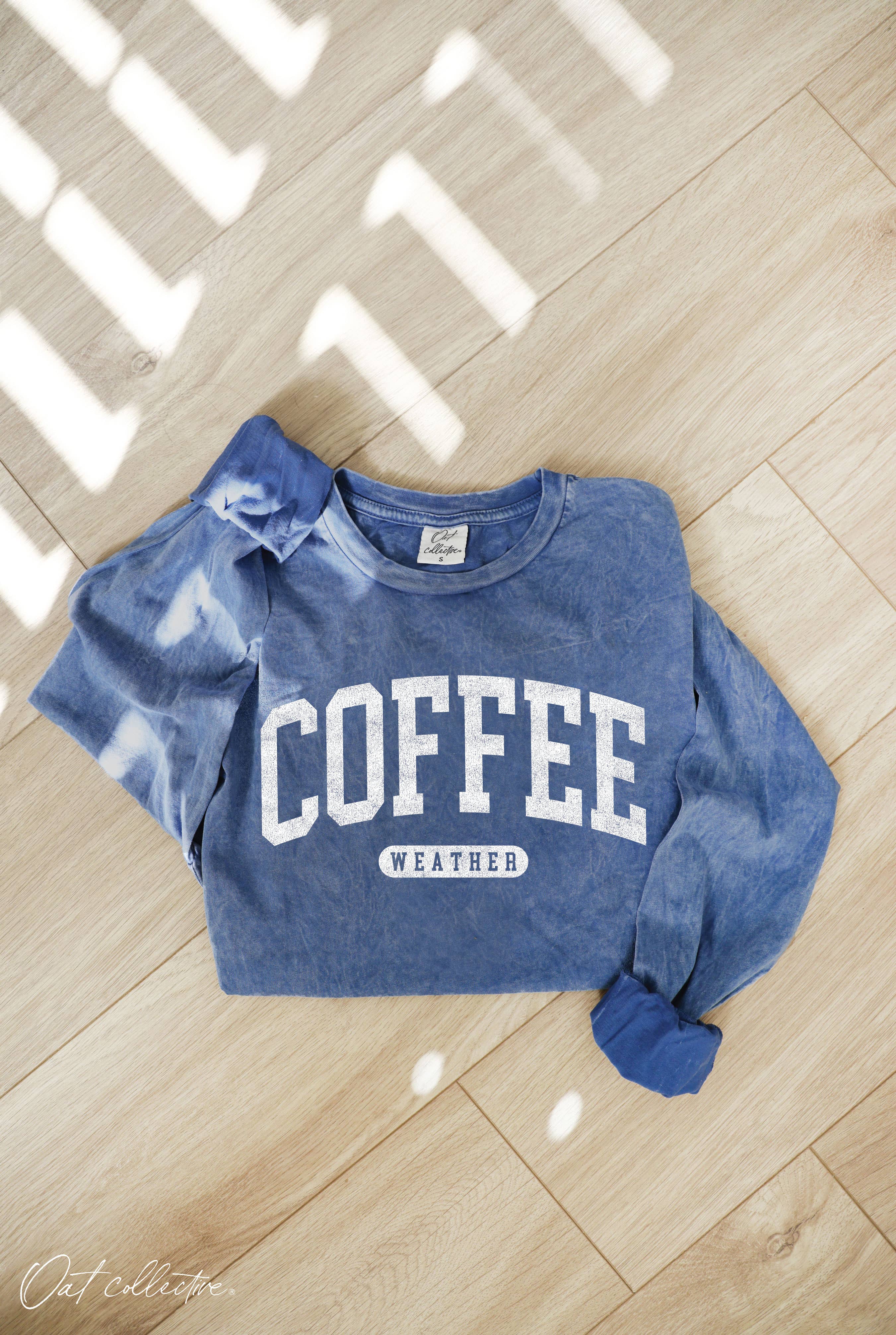 COFFEE WEATHER  Mineral Washed Long Sleeve Graphic   : TOAST / L