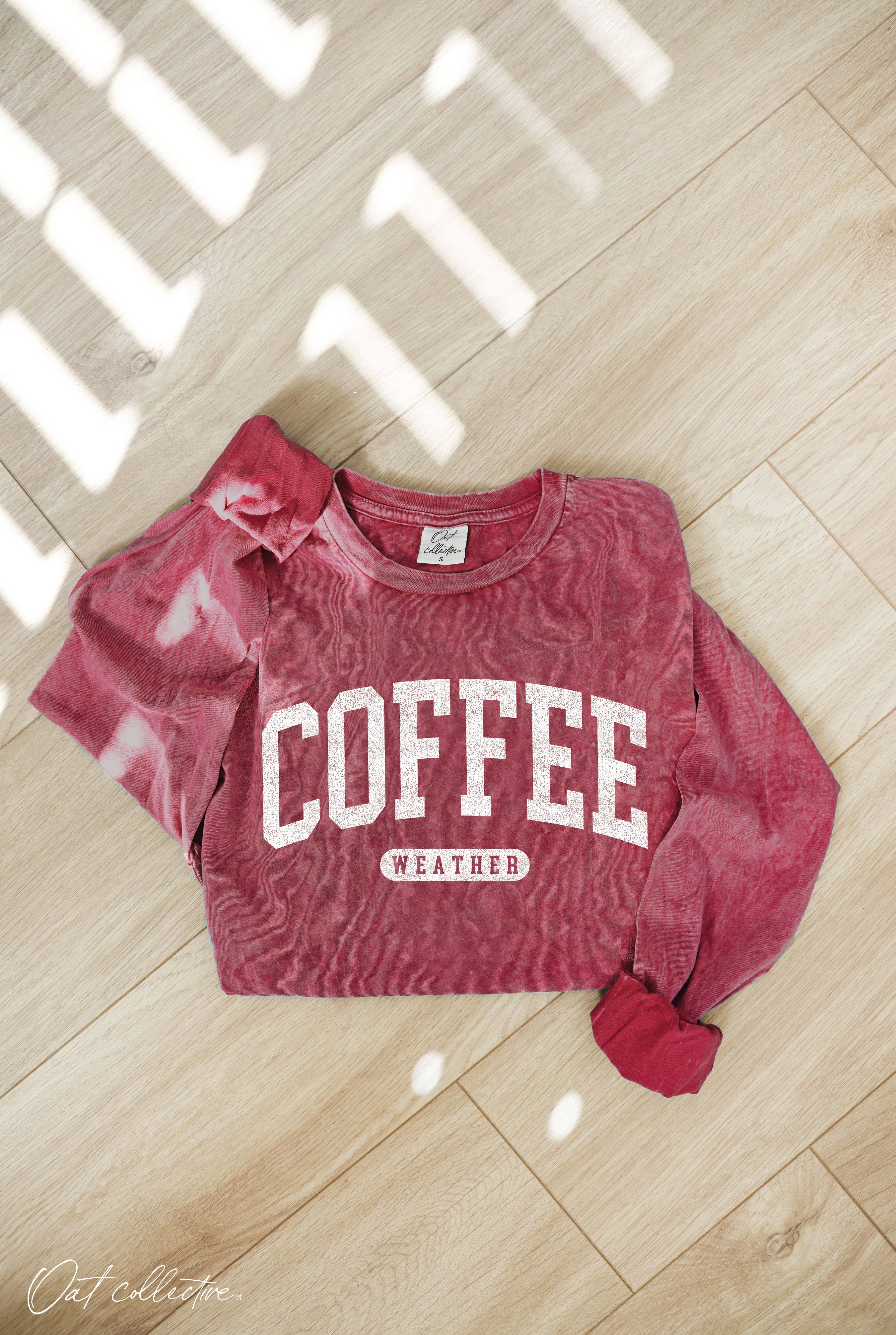 COFFEE WEATHER  Mineral Washed Long Sleeve Graphic   : TOAST / S