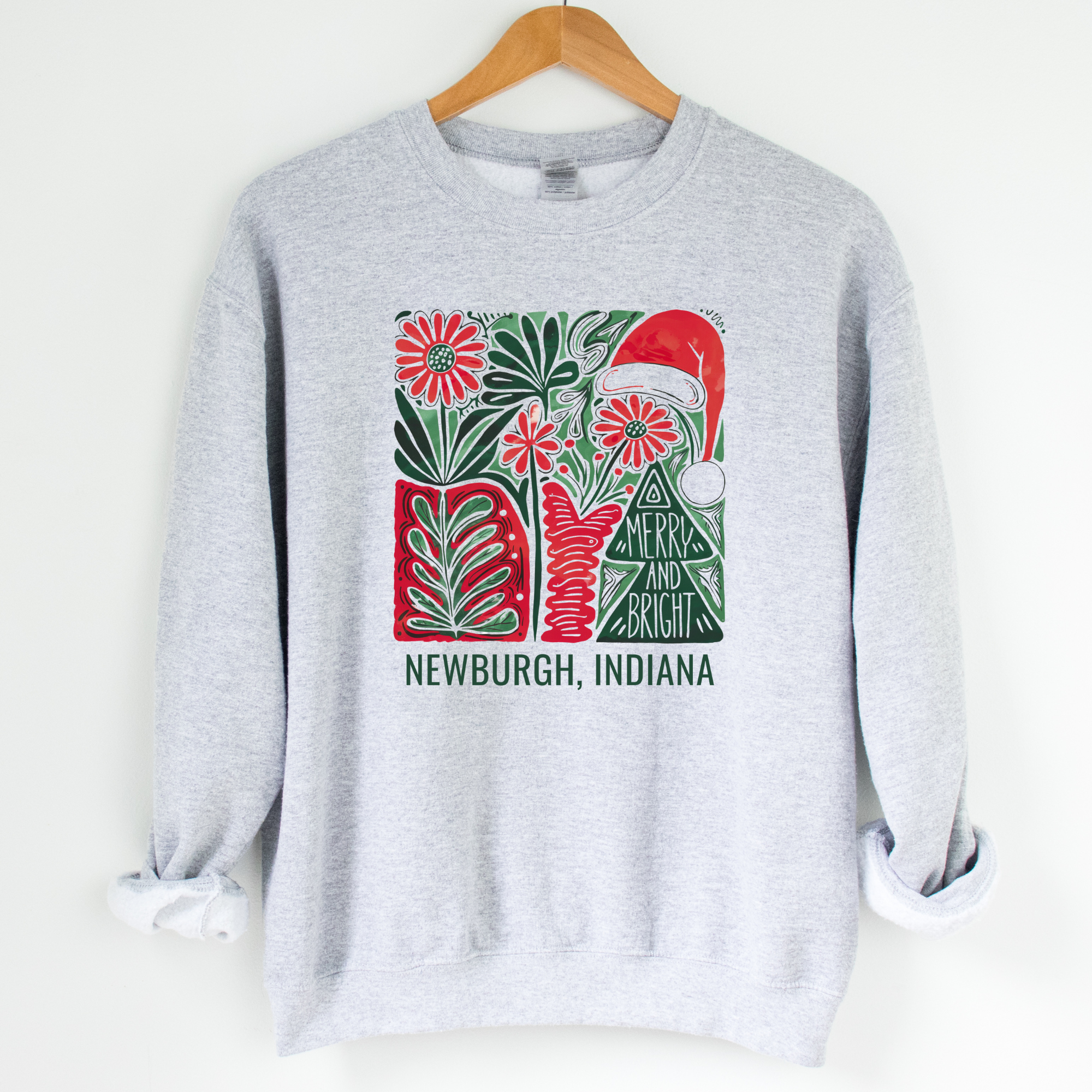 Custom Boho Christmas Graphic Tee/Crewneck: Sand Crewneck / M