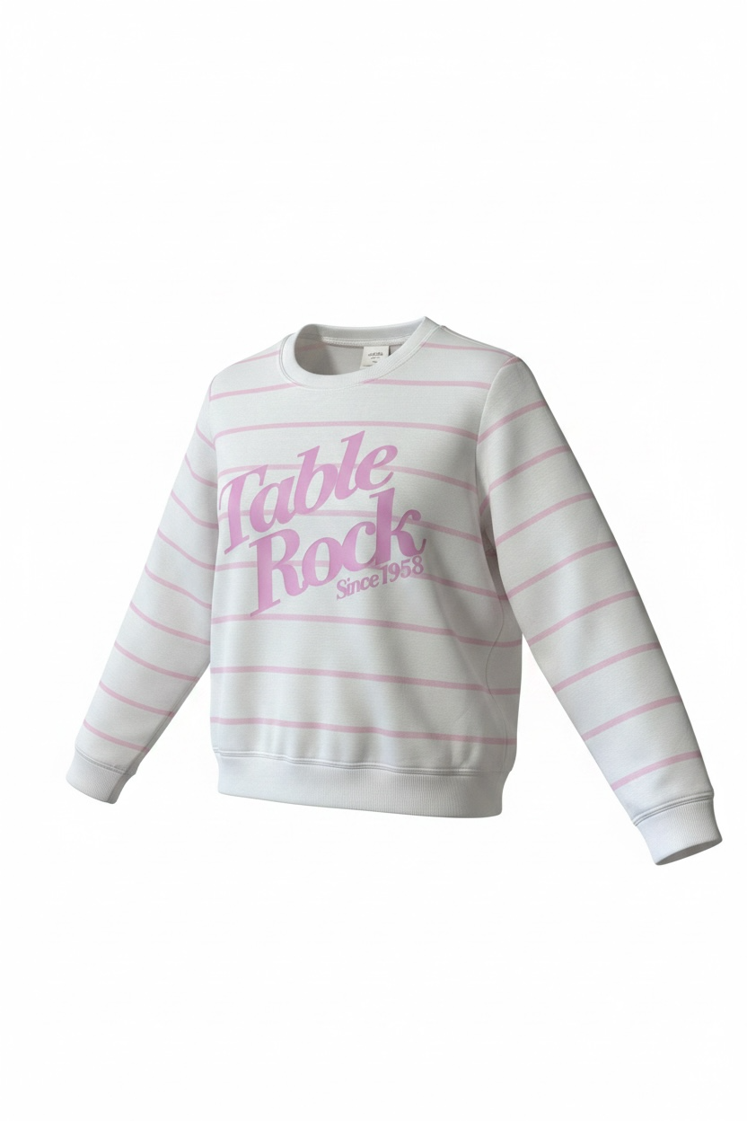 Cloud Crewneck - Ivory/ Pink Stripe
