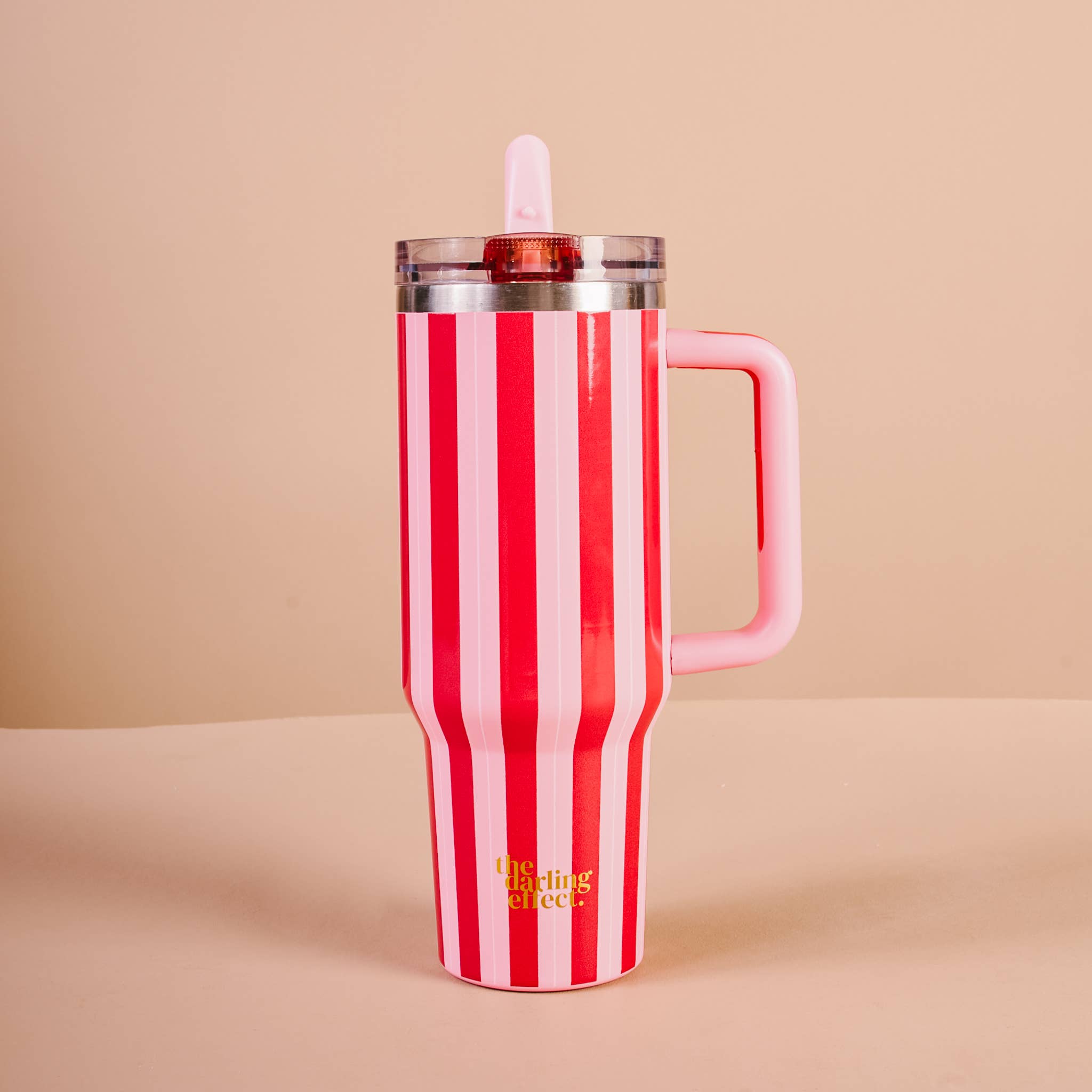 40 oz Lifestyle Flip Straw Tumbler-Peppermint Stripes