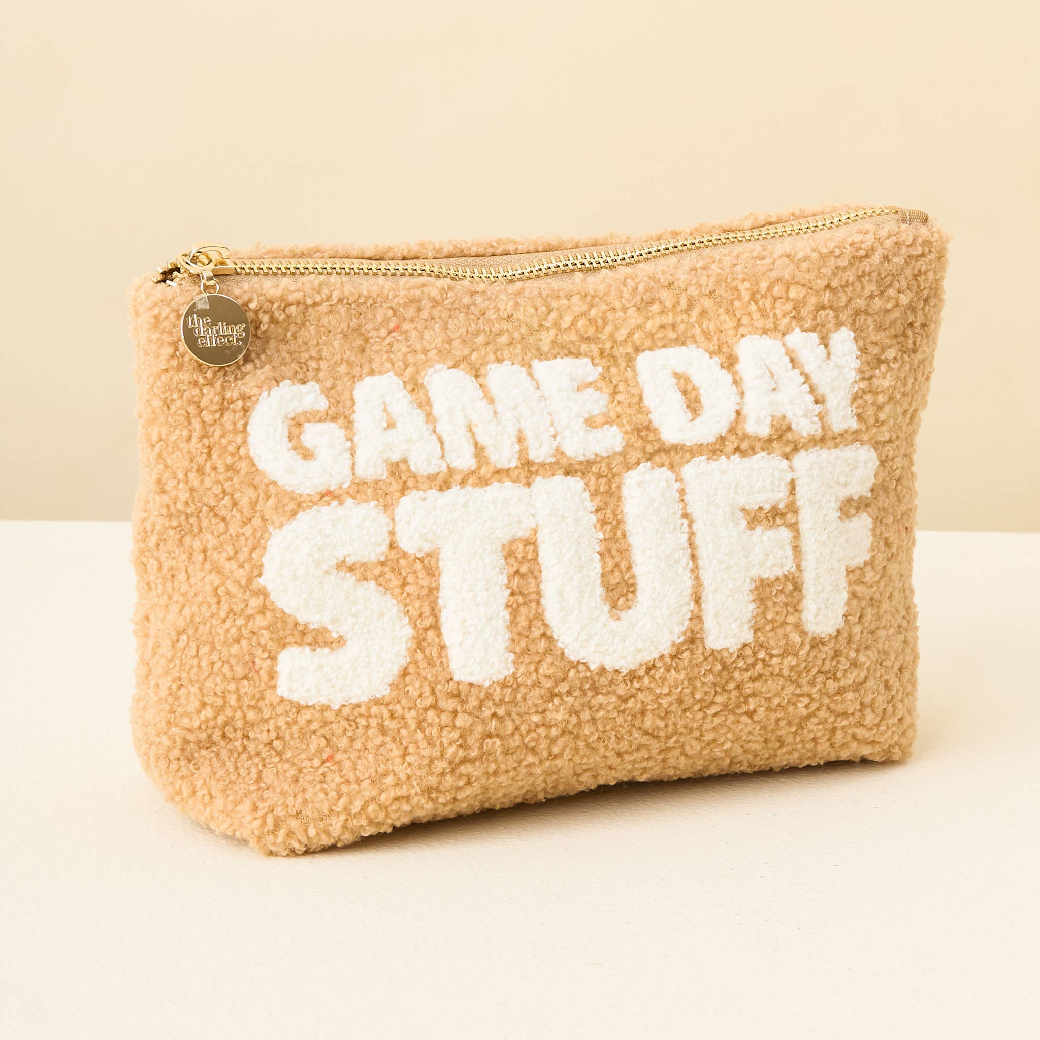 Teddy Pouch-Gameday Stuff: Tan