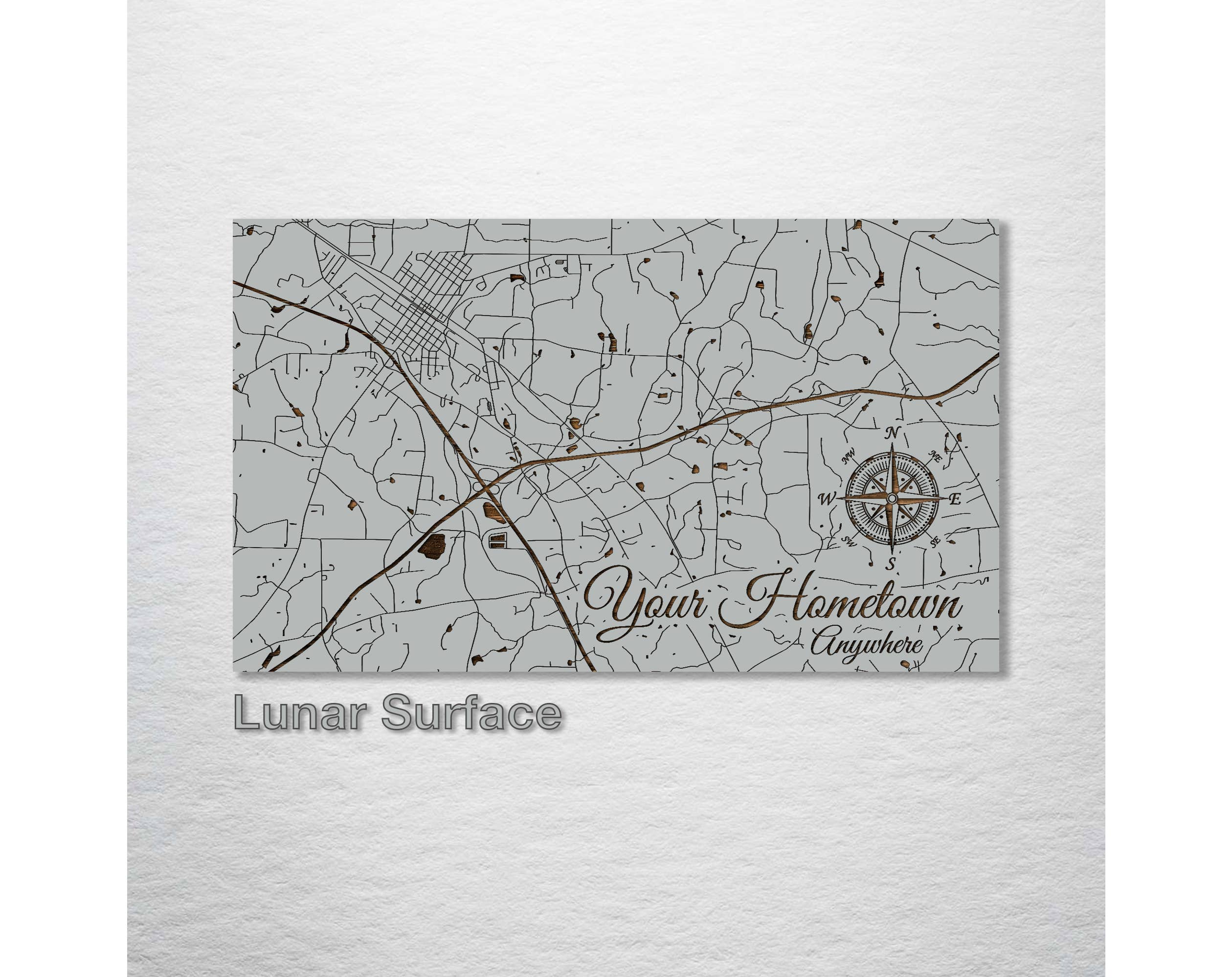 Custom: Existing Engraved Wood Map: Sandstorm / Schmedium (15" x 25.25")