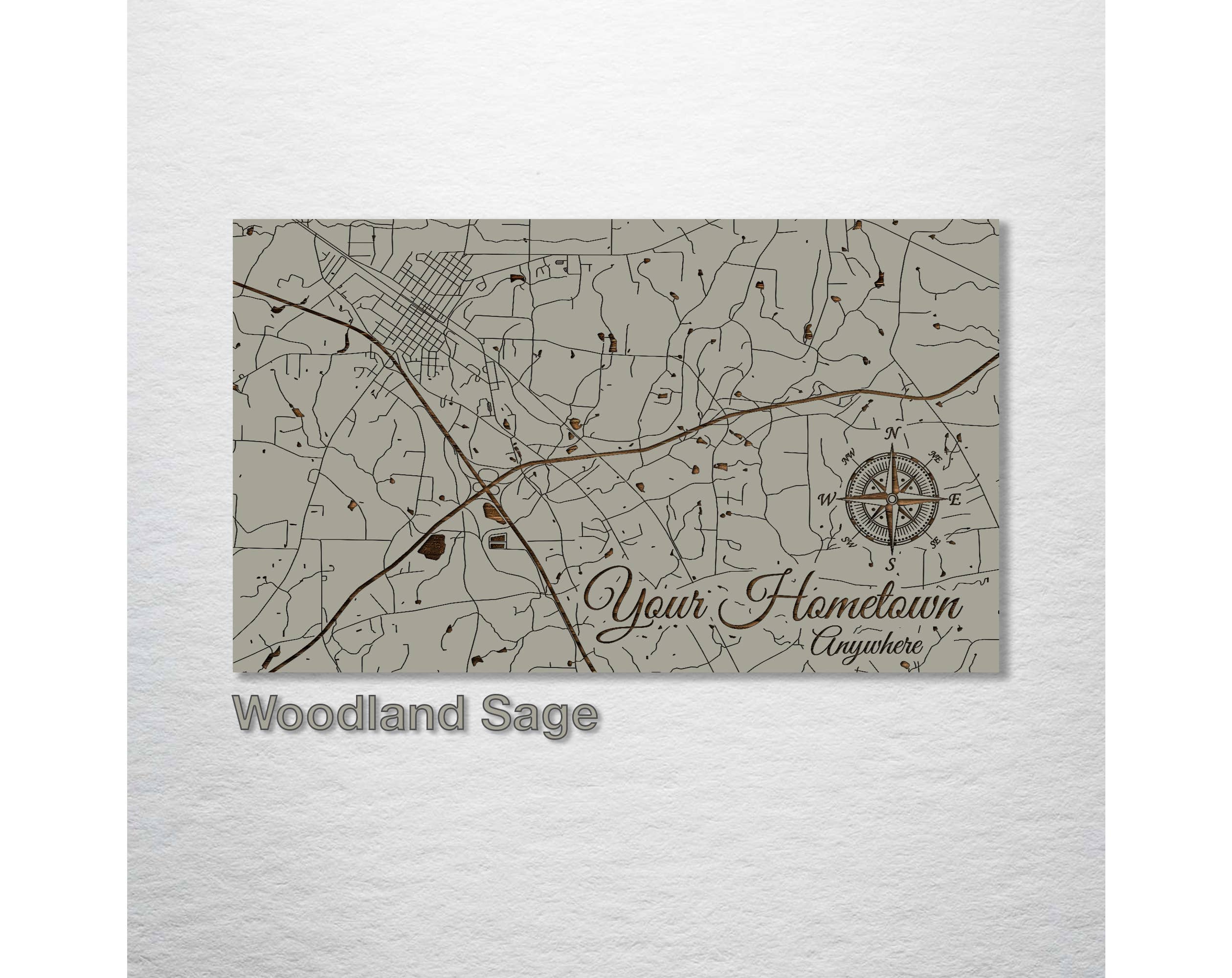 Custom: Existing Engraved Wood Map: Sandstorm / Schmedium (15" x 25.25")