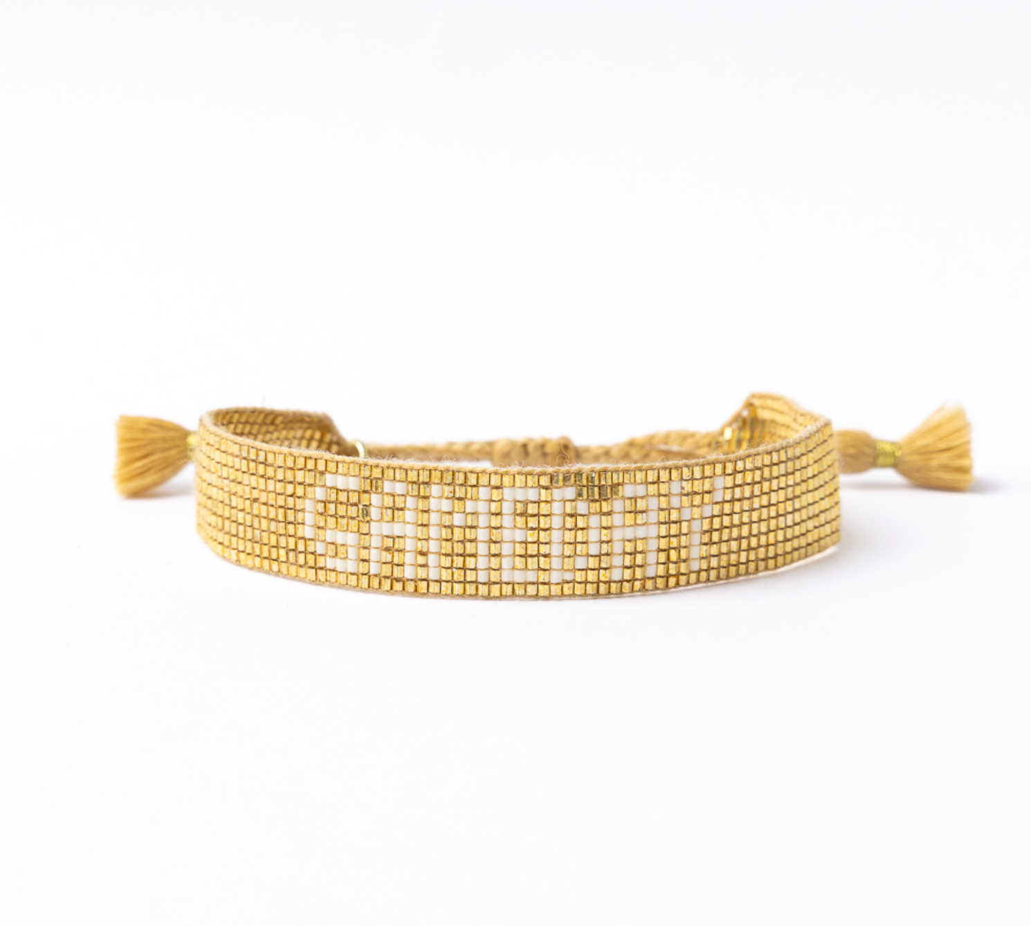 Game Day Adjustable Beaded Bracelet Gold Wholesale
