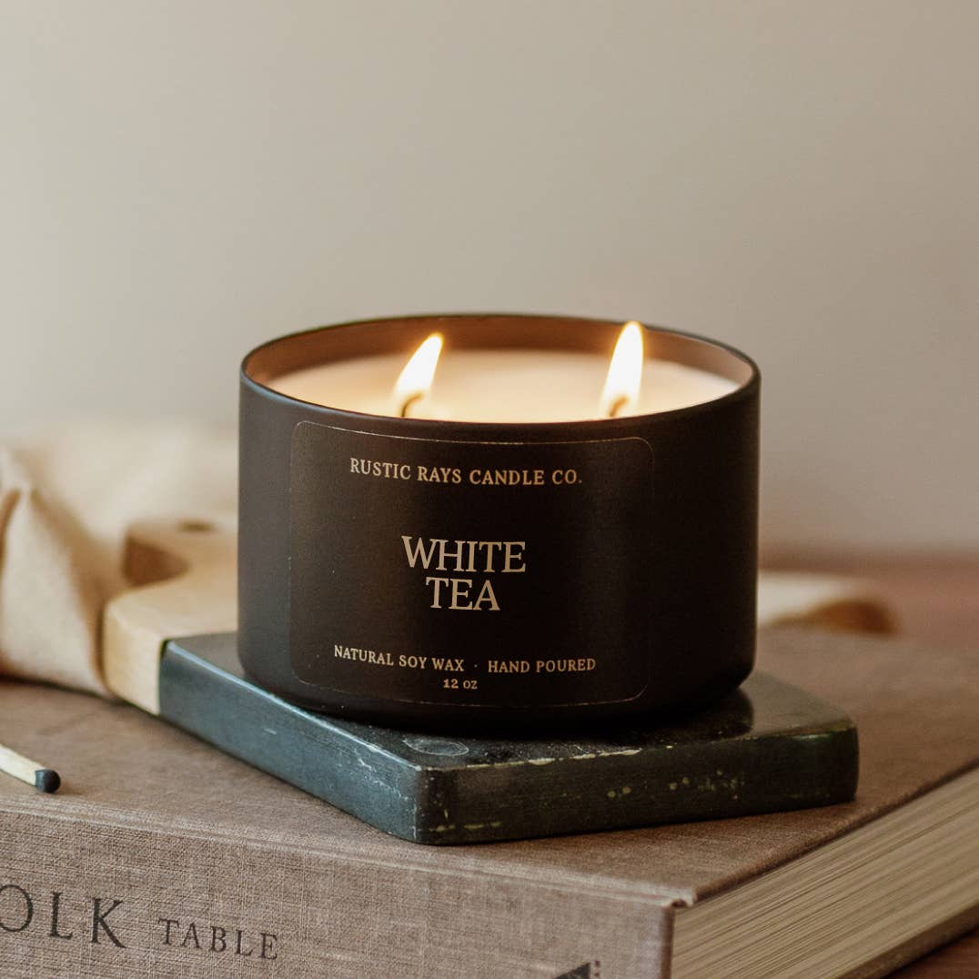 White Tea 12 oz Soy Candle - Home Decor & Gifts - Summer
