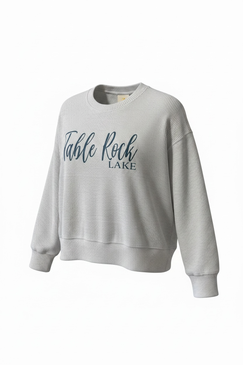 Rib Hacci Cropped Crew - Ash Grey