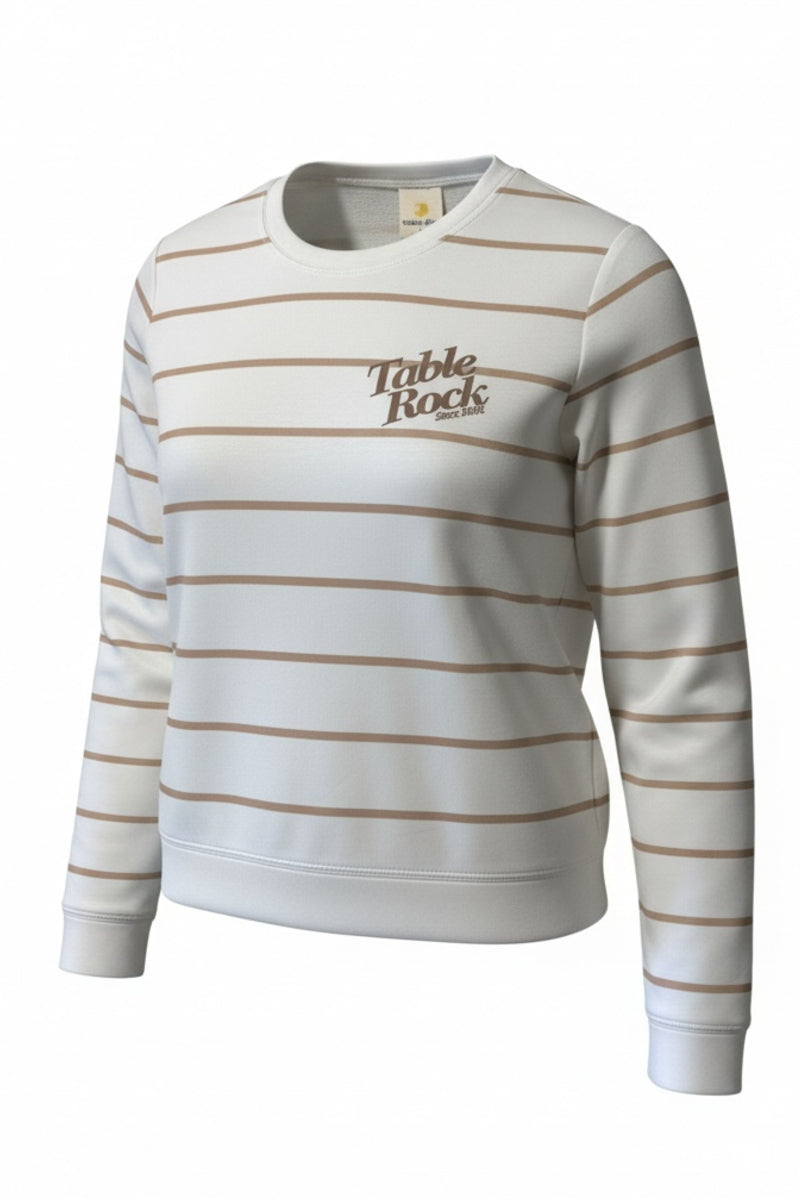 Cloud Crewneck - Ivory w/ Nude Stripe