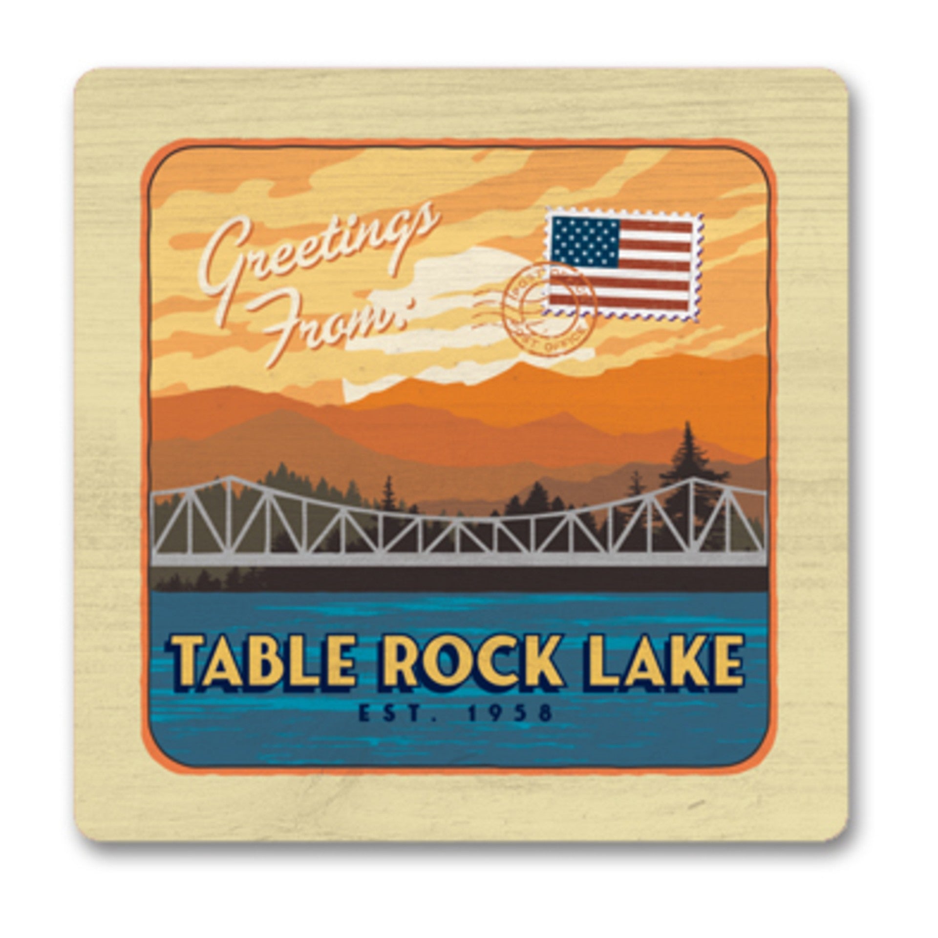 SK Bridge Wood Magnet