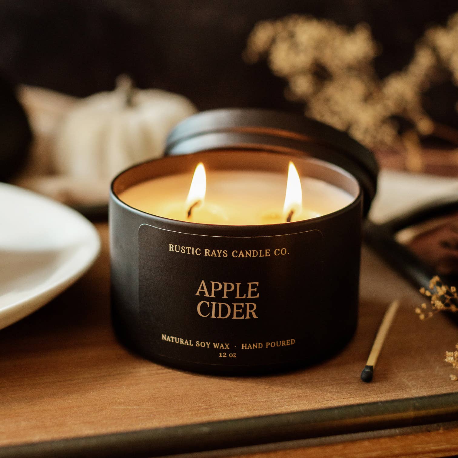 Apple Cider 12 oz Soy Candle - Fall Home Decor & Gifts