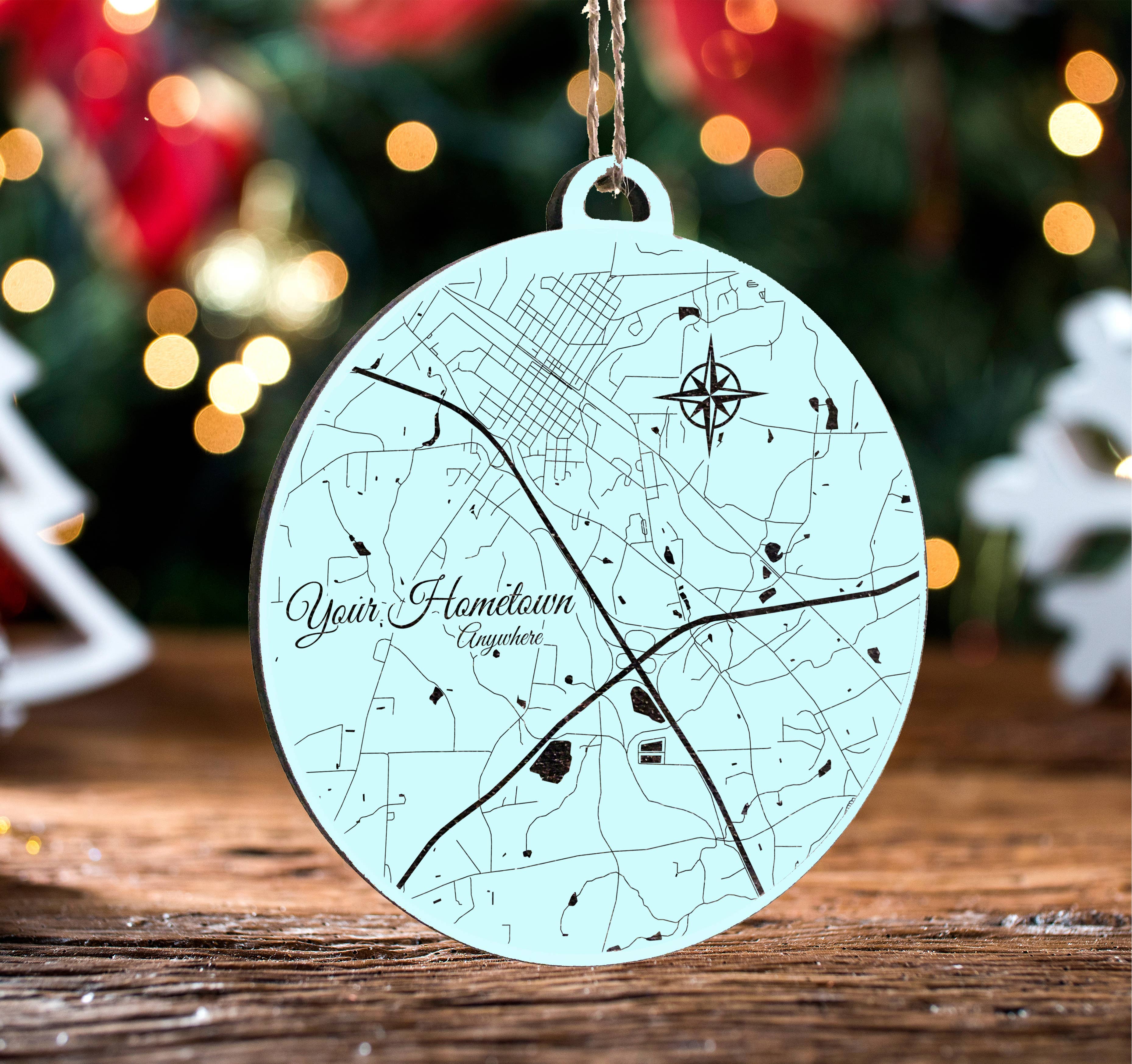 Custom: Engraved Wood Ornaments: Papier Blanc / 10 pack