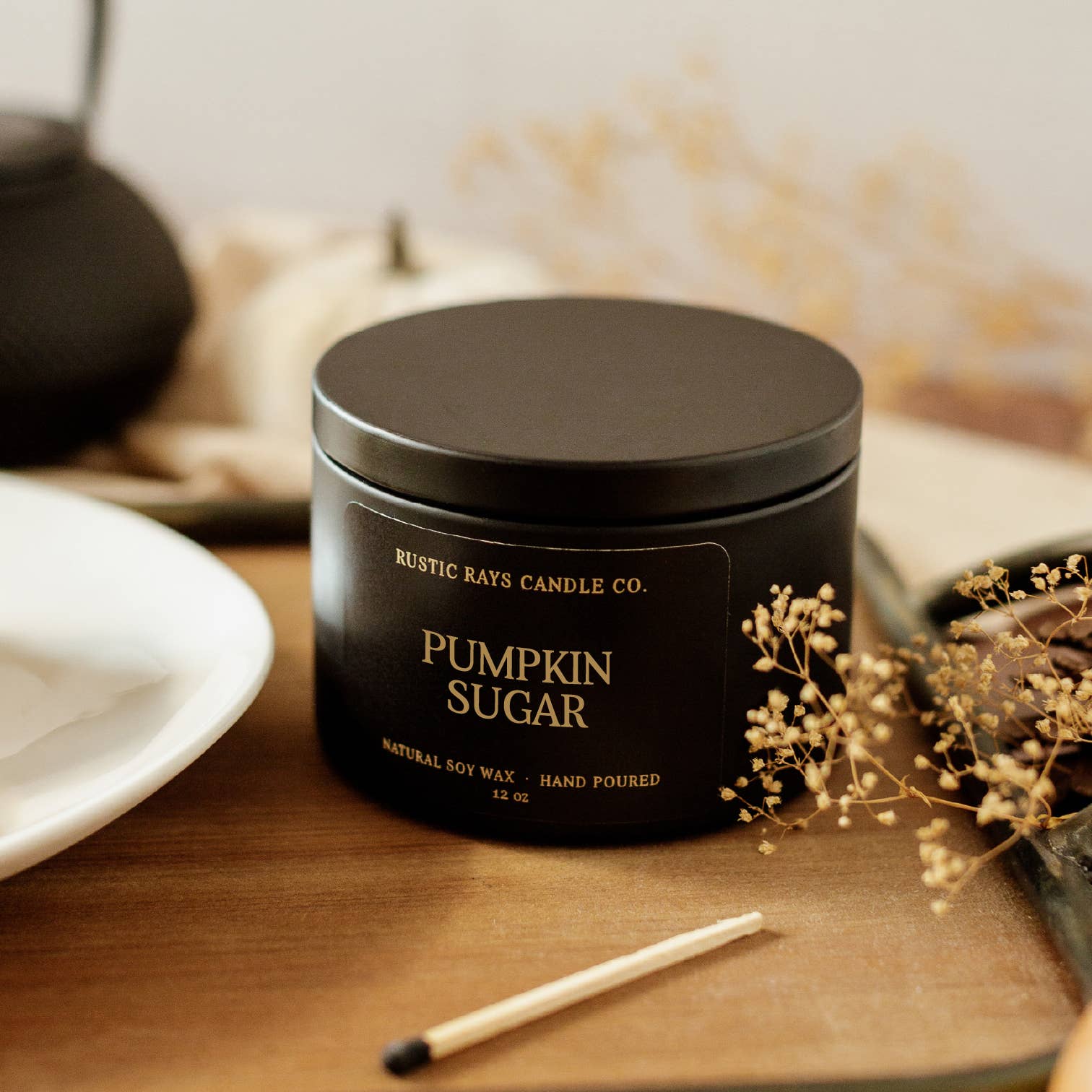 Pumpkin Sugar 12 oz Soy Candle - Fall Home Decor & Gifts